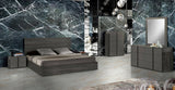 Lucia Italian Modern Matte Grey + Elm Grey 4-Piece Bedroom Set