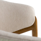 Lunde Cream Fabric and Walnut Arm Dining Chair