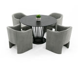 Conroy Modern Black Round Dining Table