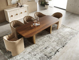 Marjorie Modern Walnut + Brushed Gold Rectangular Dining Table