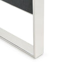 Manston Modern Black Oak & Stainless Steel Bar Table