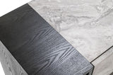 Maranello Modern Grey Wash & Faux Marble Nightstand