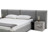 Maranello Modern Grey Fabric Bed with Two Nightstands