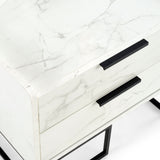 Marbella Italian Modern White Marble Nightstand