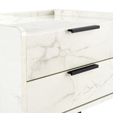 Marbella Italian Modern White Marble Nightstand