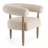 Marchland Modern Beige Fabric + Oak Accent Chair