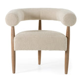 Marchland Modern Beige Fabric + Oak Accent Chair