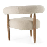 Marchland Modern Beige Fabric + Oak Accent Chair