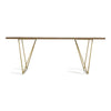 Marcia Mid-Century Tobacco and Antique Brass Dining Table