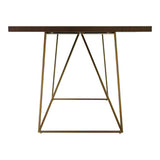 Marcia Mid-Century Tobacco and Antique Brass Dining Table