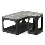 Marco Modern Black & White Granite End Table