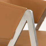 Marcus Modern Camel Vegan Leather Dining Chair (Set of 2)