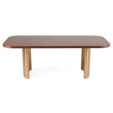 Marjorie Modern Walnut + Brushed Gold Rectangular Dining Table