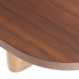 Marjorie Modern Walnut + Brushed Gold Rectangular Dining Table