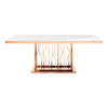Marston Modern White Marble & Rosegold Dining Table