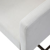 Marty Modern Off-White & Copper Antique Brass Dining Chair