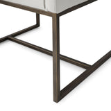 Marty Modern Off-White & Copper Antique Brass Dining Chair