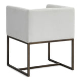 Marty Modern Off-White & Copper Antique Brass Dining Chair
