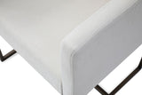 Marty Modern Off-White & Copper Antique Brass Dining Chair