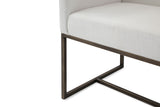 Marty Modern Off-White & Copper Antique Brass Dining Chair