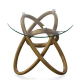 Mason Modern Glass + Walnut End Table