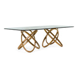 Mason Modern Glass and Walnut Dining Table