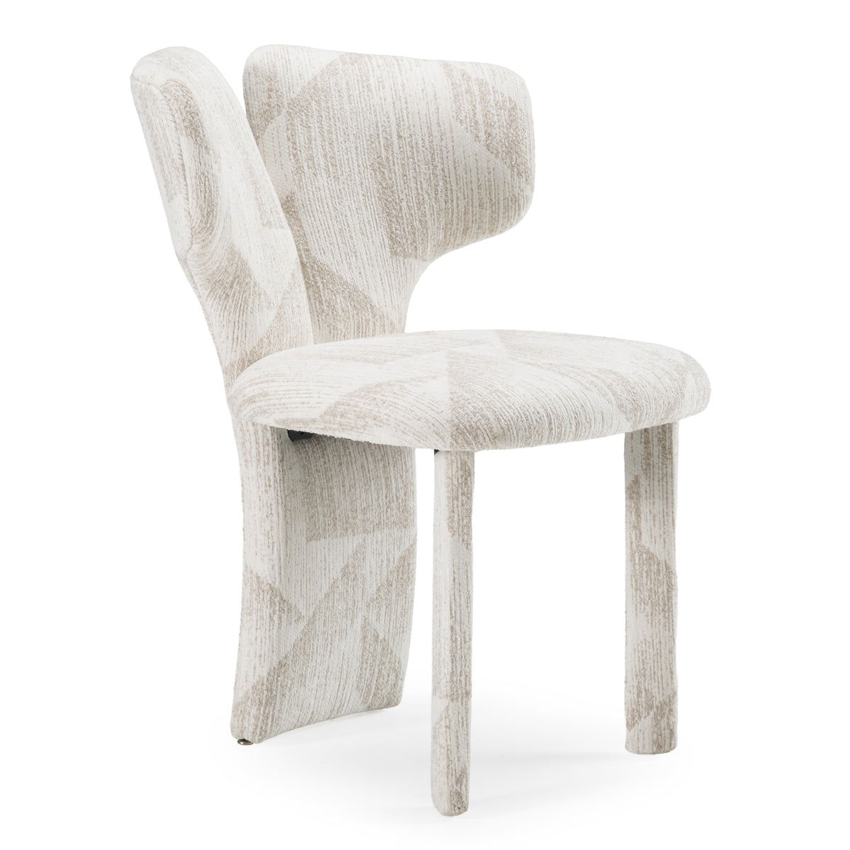 Masuda Modern Beige Pattern Fabric Dining Chair (Set of 2)
