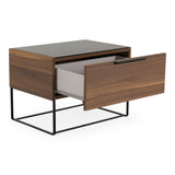 Matteo Italian Modern Walnut & Fabric 4-Piece Bedroom Set