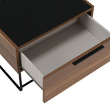 Matteo Italian Modern Walnut & Fabric 4-Piece Bedroom Set