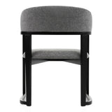 Maury Modern Grey Fabric + Black Dining Chair