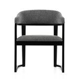 Maury Modern Grey Fabric + Black Dining Chair