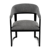 Maury Modern Grey Fabric + Black Dining Chair