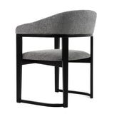 Maury Modern Grey Fabric + Black Dining Chair