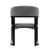 Maury Modern Grey Fabric + Black Dining Chair