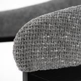 Maury Modern Grey Fabric + Black Dining Chair