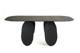Maxine Modern Hammered Grey Glass Rectangular Dining Table