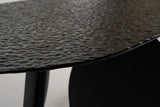 Maxine Modern Hammered Grey Glass Rectangular Dining Table