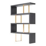 Maze Elm Grey & Gold Bookcase