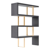 Maze Elm Grey & Gold Bookcase