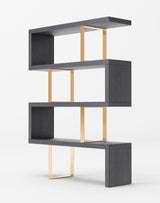  Mielcasa | Grey Modrest Maze Elm Grey & Gold Bookcase | SKU VGBBMT1303-GLD-BOOK | MPN: 79026 | Free Delivery & Free Return