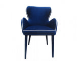 Tigard Mid-Century Blue Fabric Dining Chair