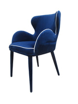 Tigard Mid-Century Blue Fabric Dining Chair