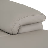 Meidas Modern Light Grey Leather Sectional Sofa + 2 Recliners Right Facing Chaise