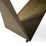 Melanie Modern White Ceramic & Brushed Brown Dining Table