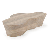 Meru Modern Faux Travertine Concrete Coffee Table