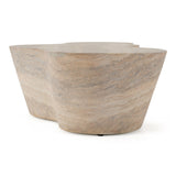 Meru Modern Faux Travertine Concrete Coffee Table