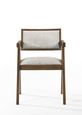 Fern Modern Walnut and Beige Dining Chair Set of 2