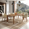 Michael Mid-Century Modern Beige Vegan Leather + Walnut Dining Chair