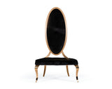 Mills Modern Black Velvet Rosegold Dining Chair Set of 2