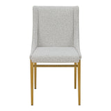 Mimi Modern Light Grey Fabric + Antique Brass Dining Chair (Set of 2)